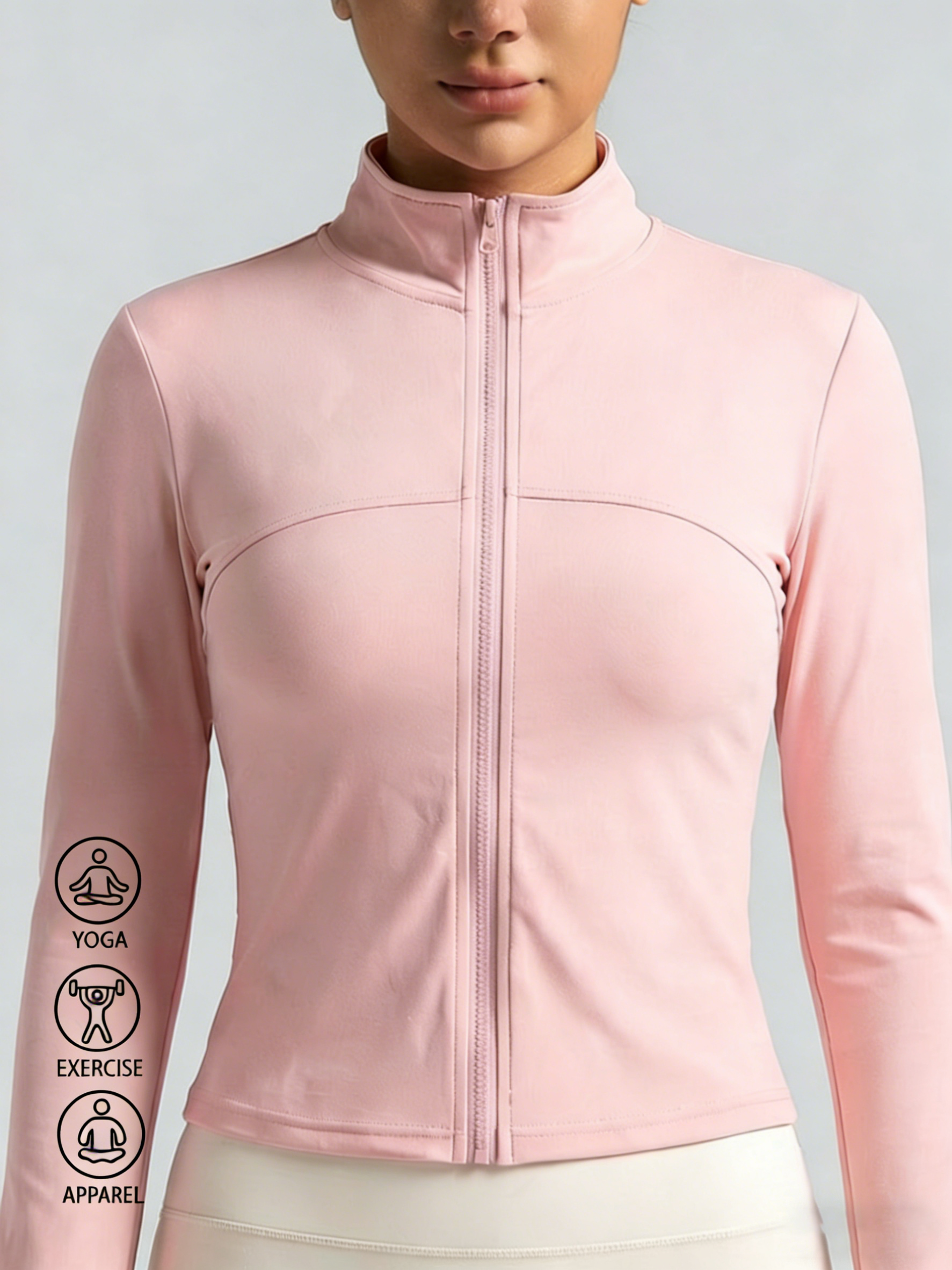 New Women Light pink Yoga Coat - Fitness & Nutrition Lab Zapopan reseña y precio
