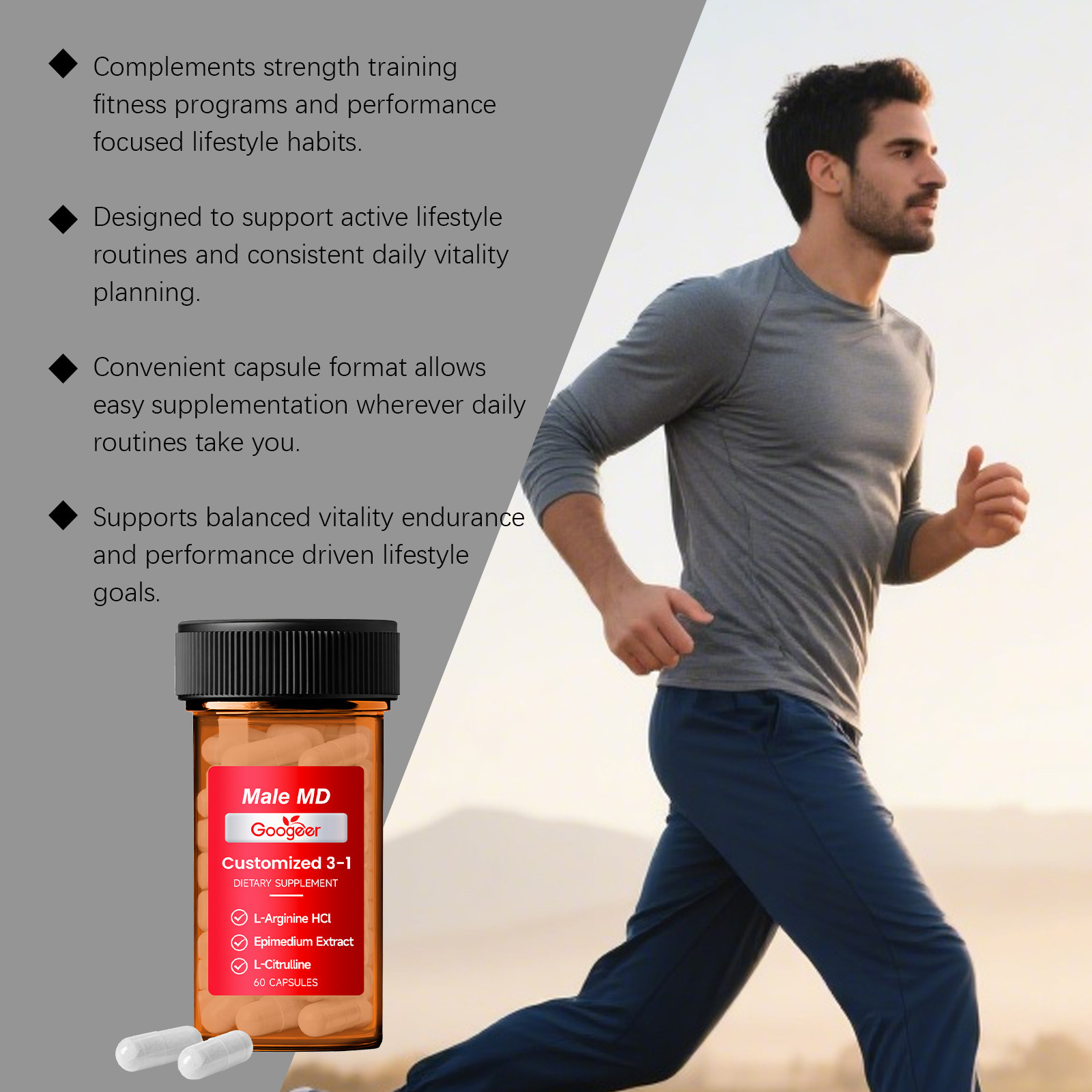 GOOGEER Men's Health Capsules  - Nutrition Fitness Supplements reseña y precio