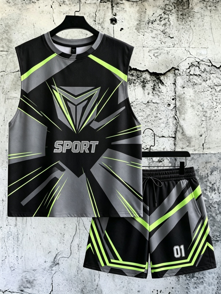 Men's Geometric Sport Print Sl - Fitness & Nutrition Lab Zapopan reseña y precio