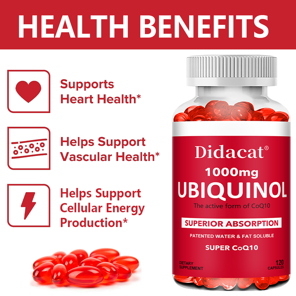 Ubiquinol CoQ10 1000mg Softgel - Coq10 Ubiquinol Softgel reseña y precio