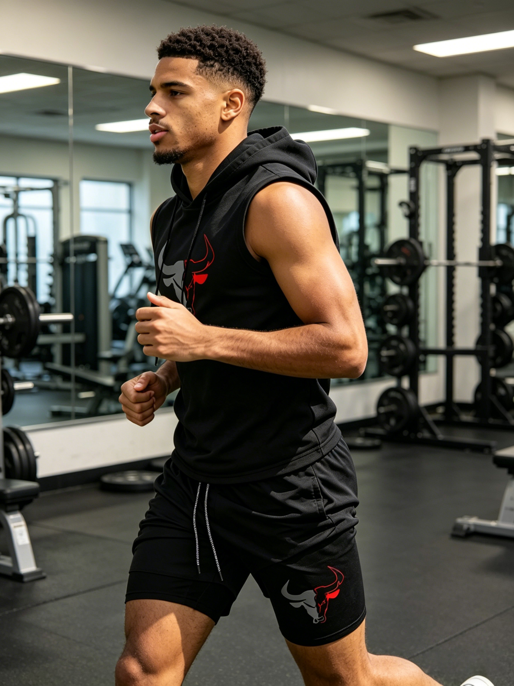 Men's 2 Piece Black Sleeveless - Fitness & Nutrition Lab Zapopan reseña y precio