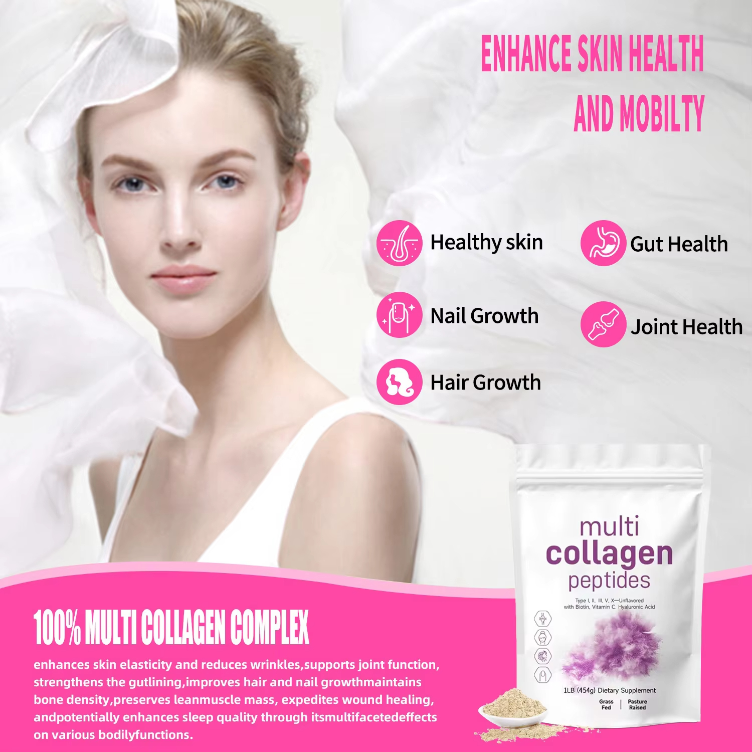 454G Multi Collagen Peptides P - Whey Protein Isolate reseña y precio